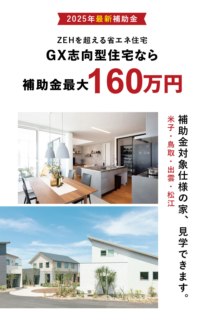 GX志向型住宅なら補助金最大160万円