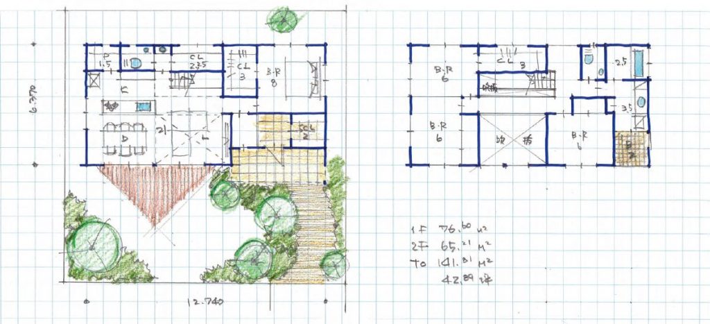 広い玄関 大きな吹き抜けのある住まい アート建工